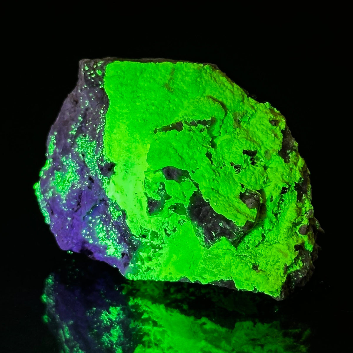 Autun | fluorescent UV reactive crystal, rare mineral specimen from Portugal