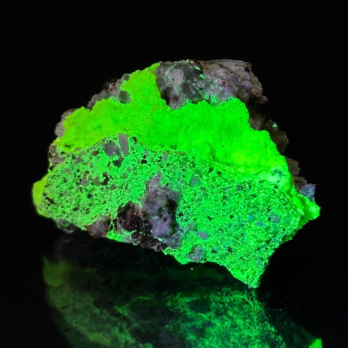 Autun | fluorescent UV reactive crystal, rare mineral specimen from Portugal