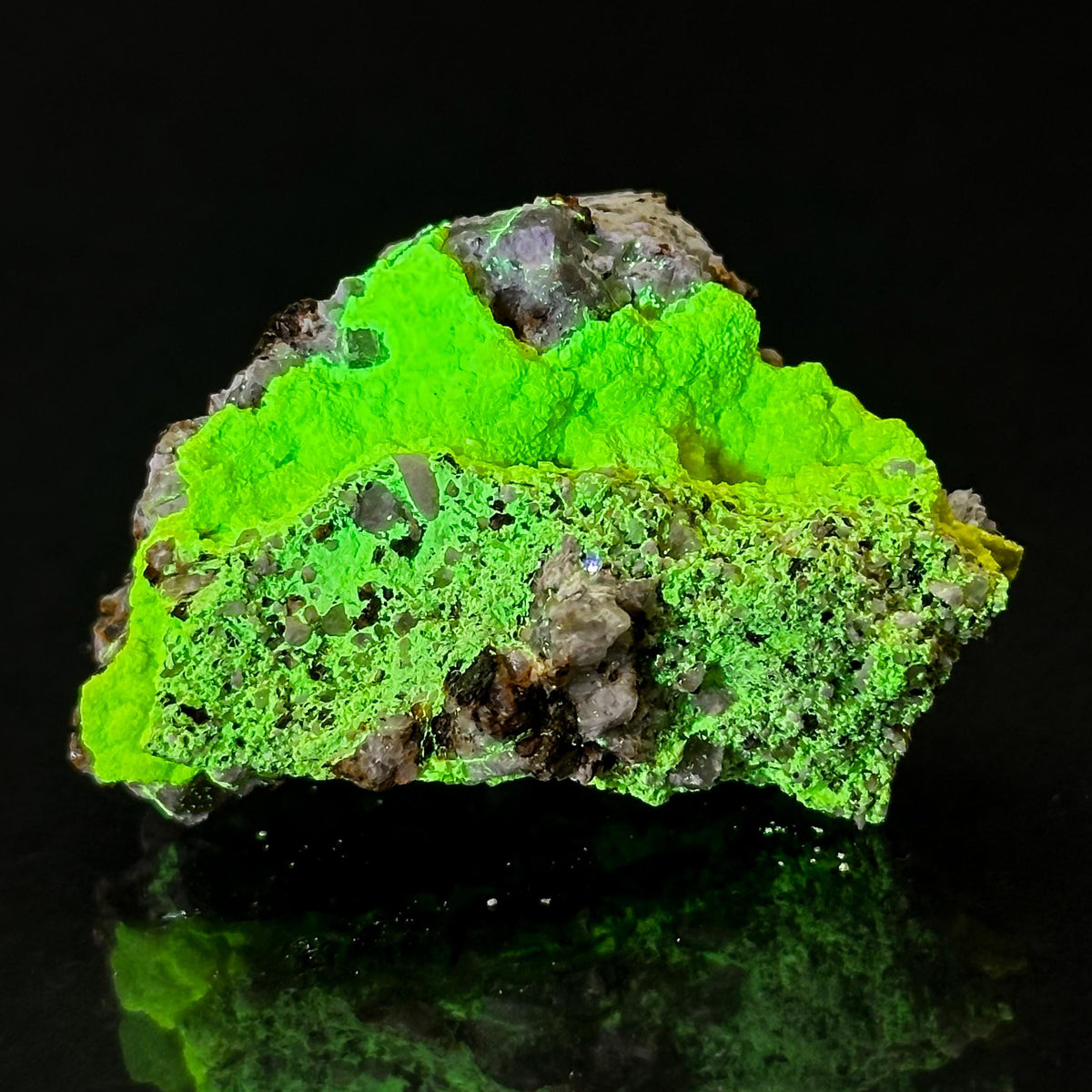 Autun | fluorescent UV reactive crystal, rare mineral specimen from Portugal
