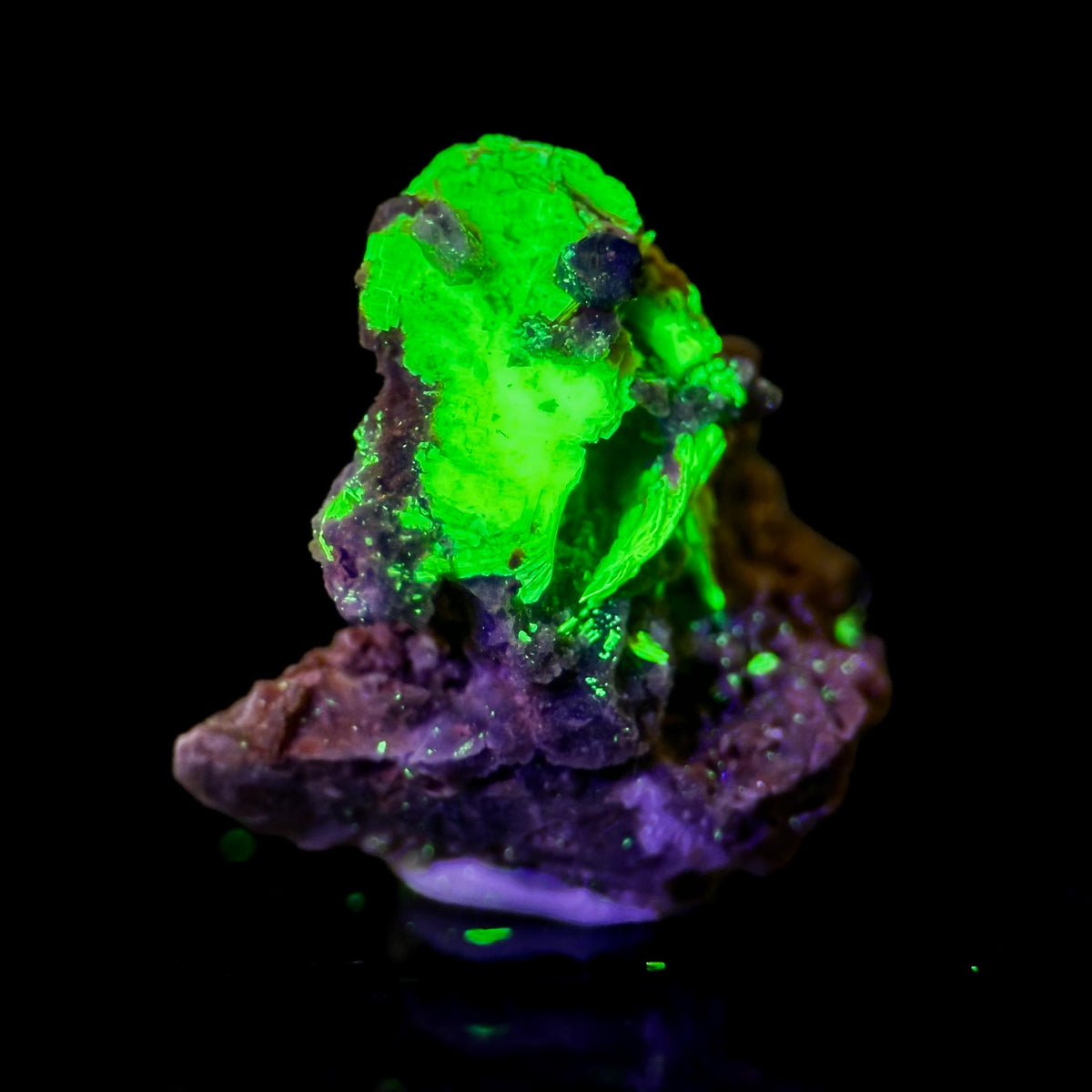 Uranocircite | fluorescent UV reactive crystal, rare mineral specimen from Germany
