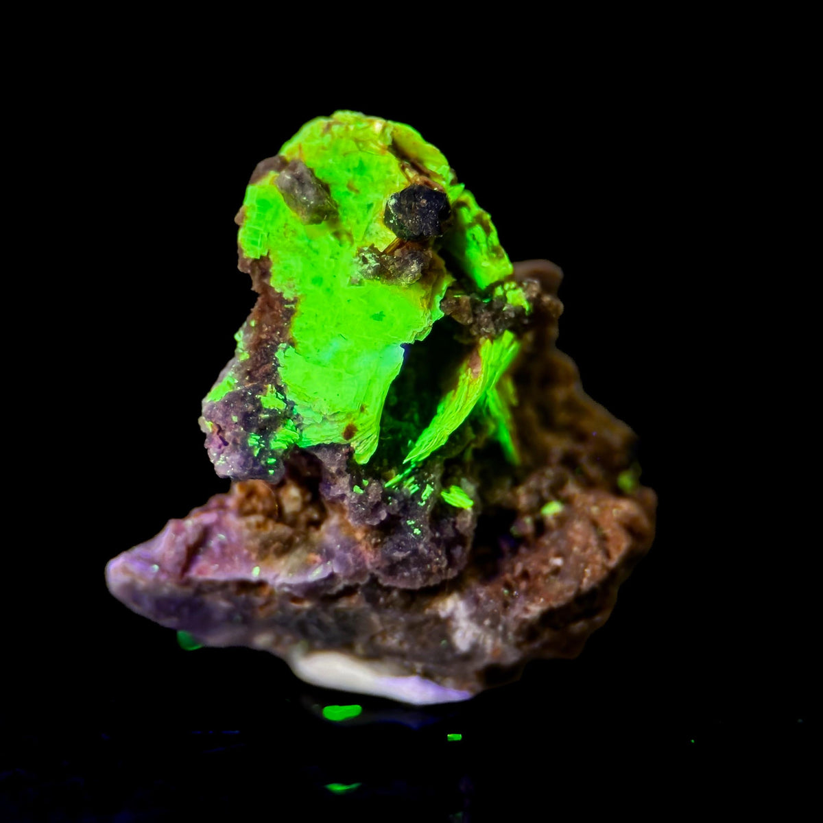 Uranocircite | fluorescent UV reactive crystal, rare mineral specimen from Germany
