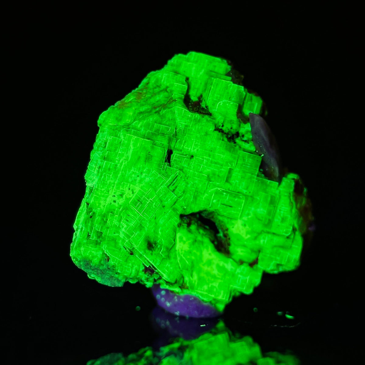 Uranocircite | fluorescent UV reactive crystal, rare mineral specimen from Germany