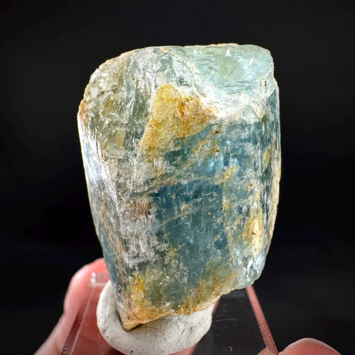 Beryl var. Aquamarine | natural blue crystal, mineral specimen from Namibia