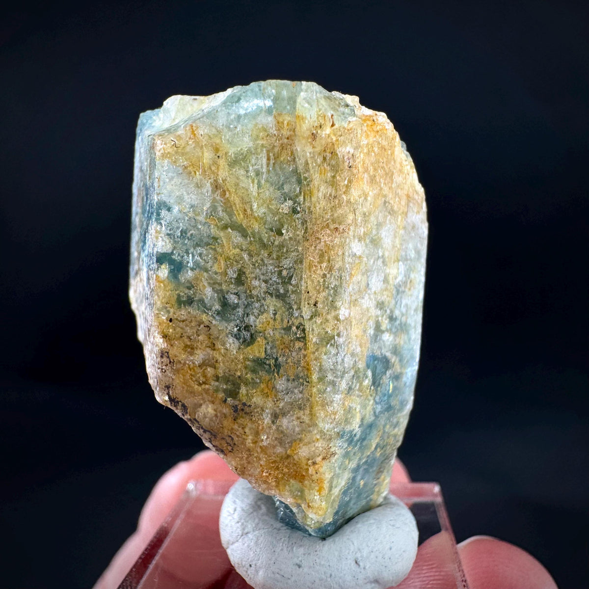 Beryl var. Aquamarine | natural blue crystal, mineral specimen from Namibia