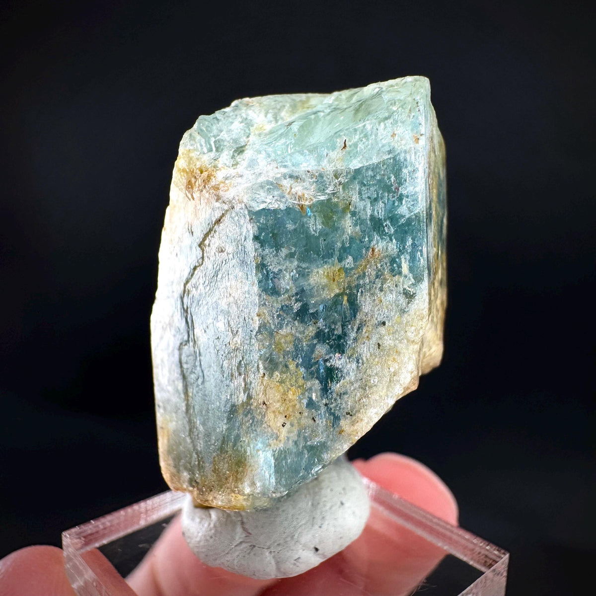 Beryl var. Aquamarine | natural blue crystal, mineral specimen from Namibia