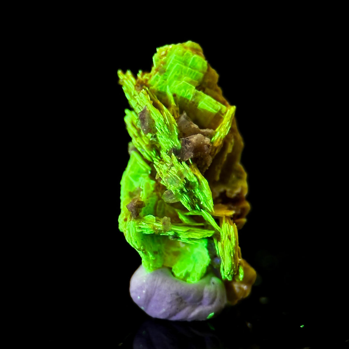 Uranocircite | fluorescent UV reactive crystal, rare mineral specimen from Germany