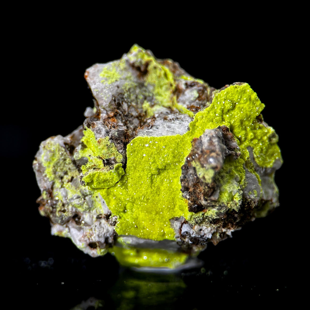 Autun | fluorescent UV reactive crystal, rare mineral specimen from Portugal