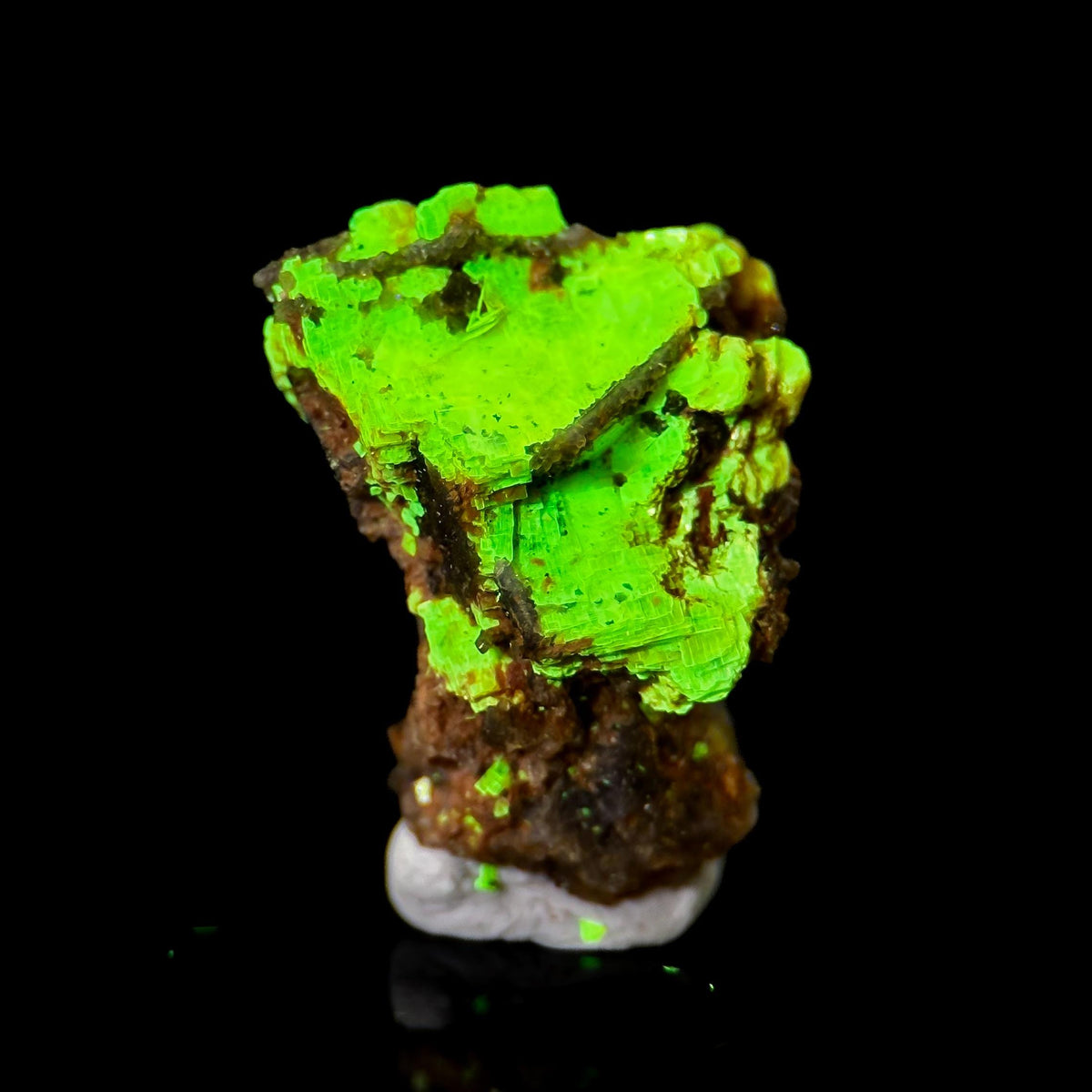 Uranocircite | fluorescent UV reactive crystal, rare mineral specimen from Germany