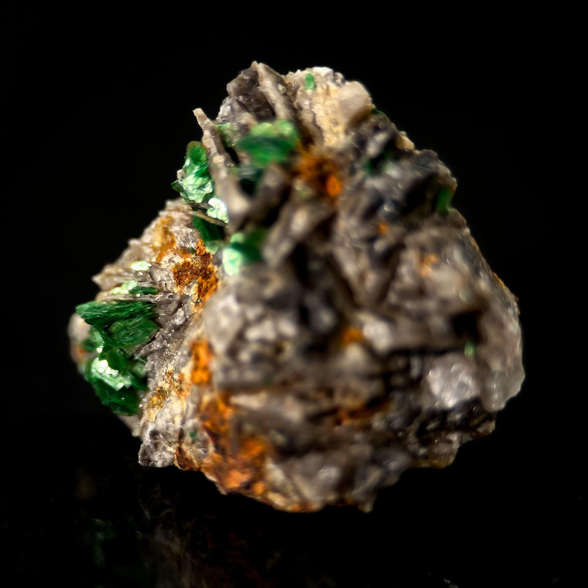 Torbernite | green crystals on matrix, rare mineral specimen from France
