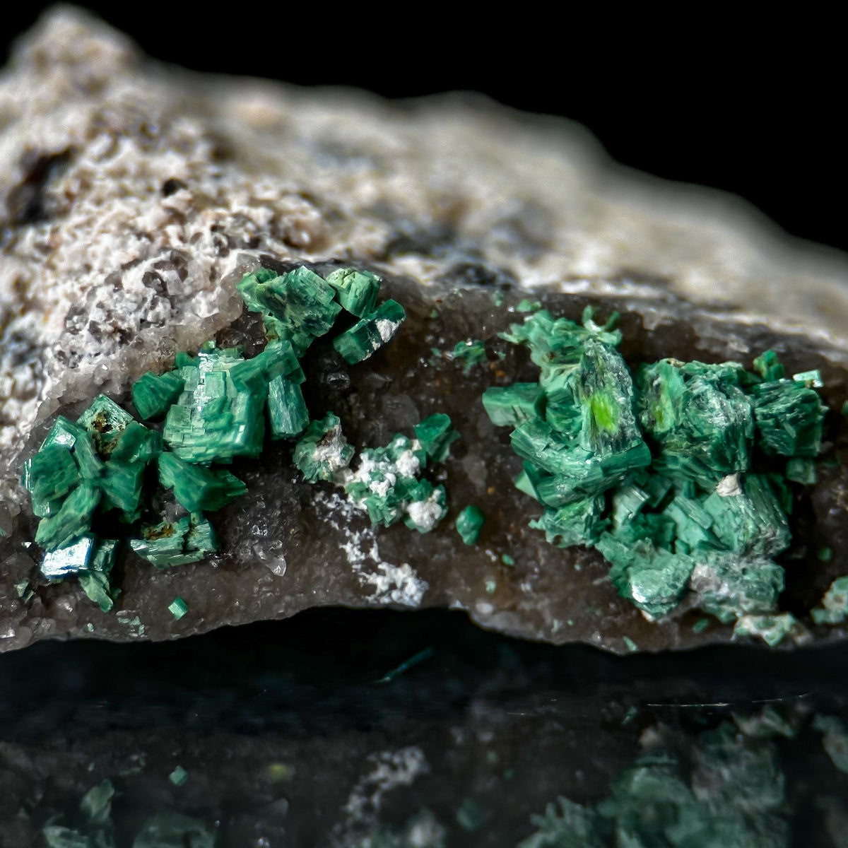 Torbernite | green crystals on matrix, rare mineral specimen from France