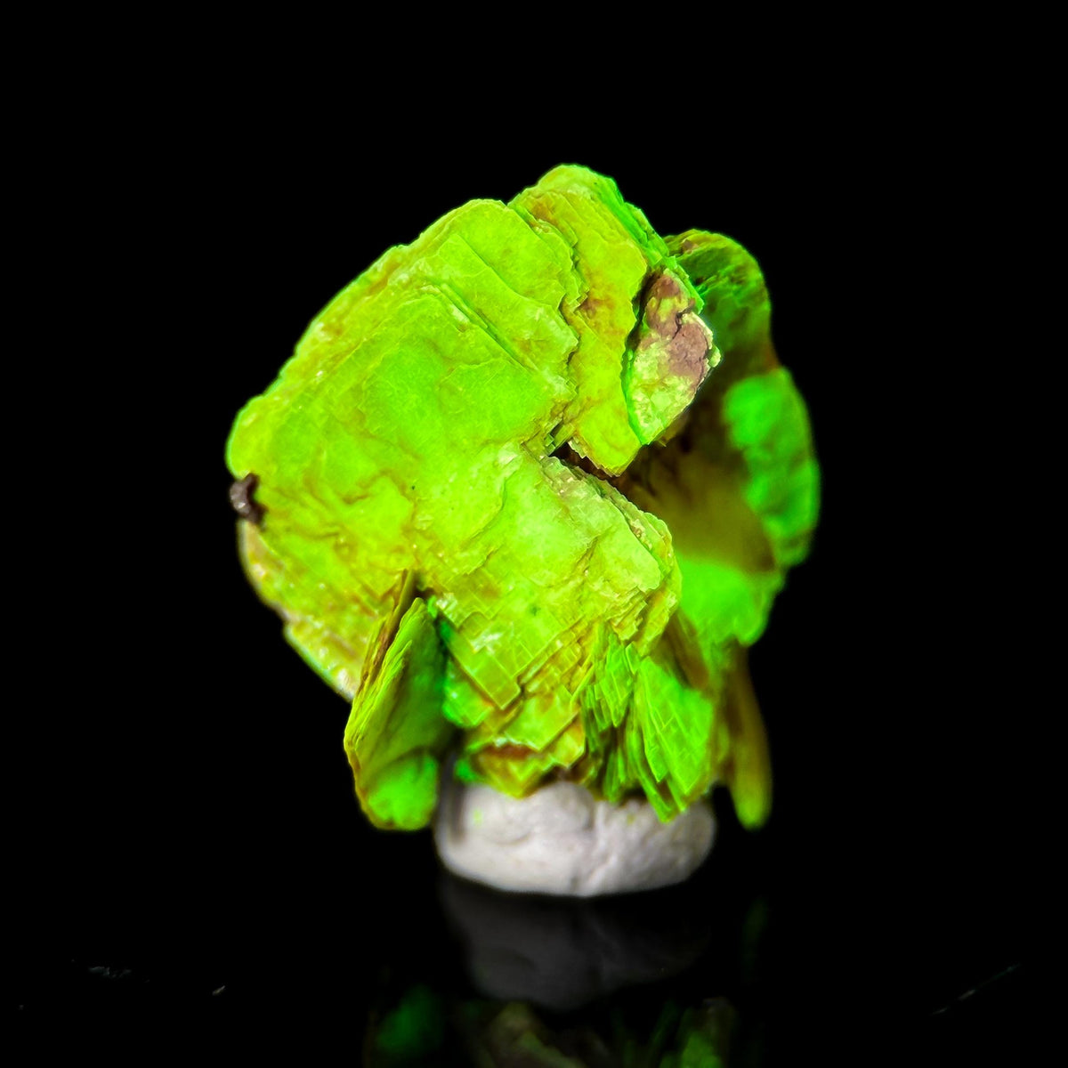 Uranocircite | fluorescent UV reactive crystal, rare mineral specimen from Germany