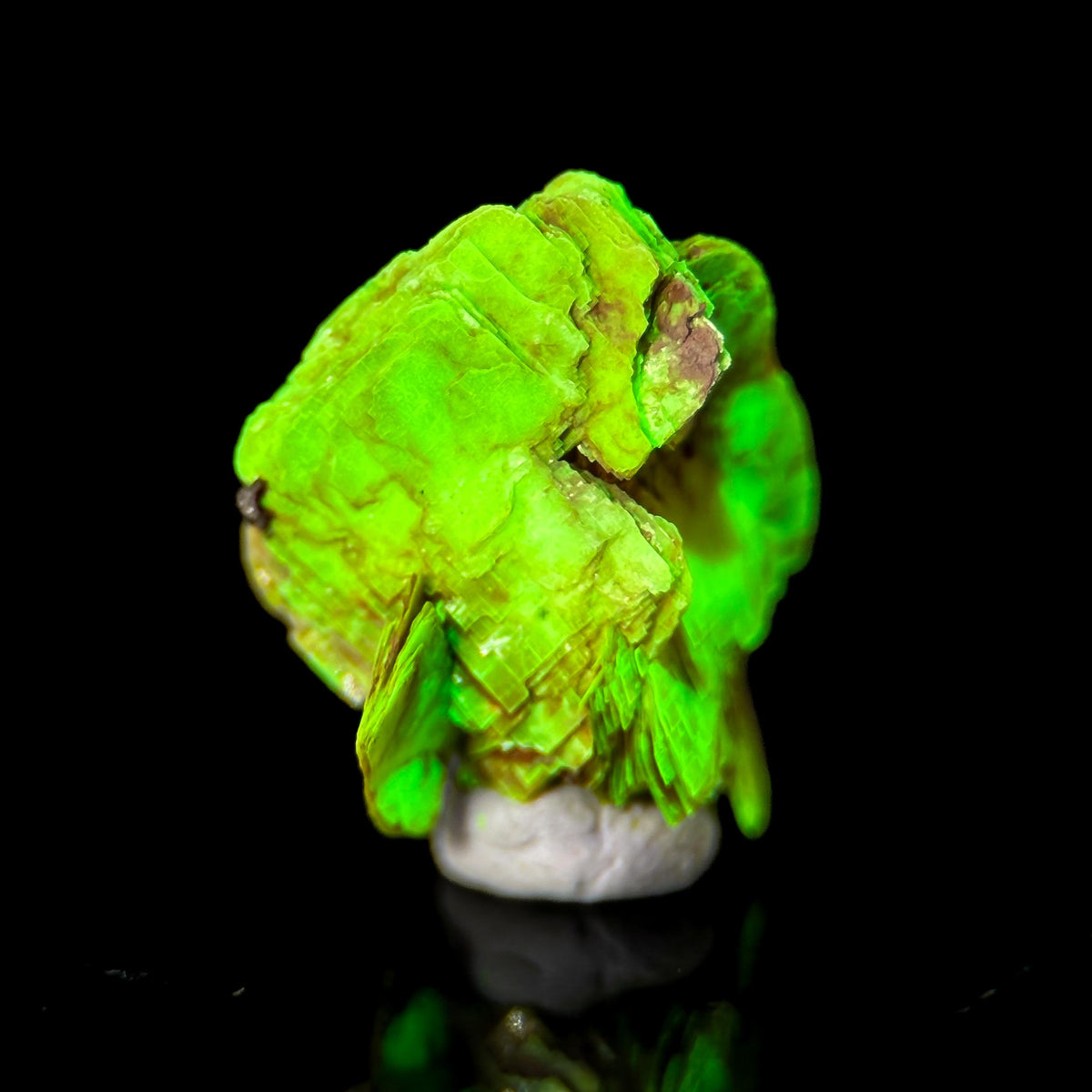 Uranocircite | fluorescent UV reactive crystal, rare mineral specimen from Germany