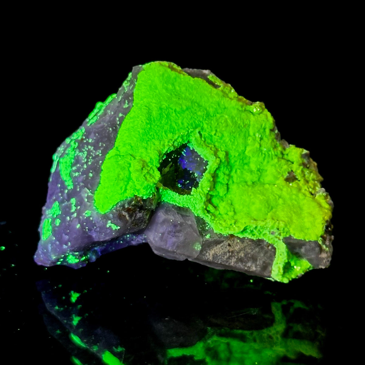 Autun | fluorescent UV reactive crystal, rare mineral specimen from Portugal