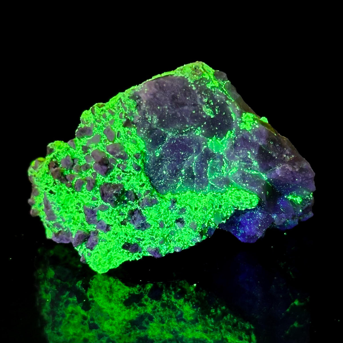 Autun | fluorescent UV reactive crystal, rare mineral specimen from Portugal