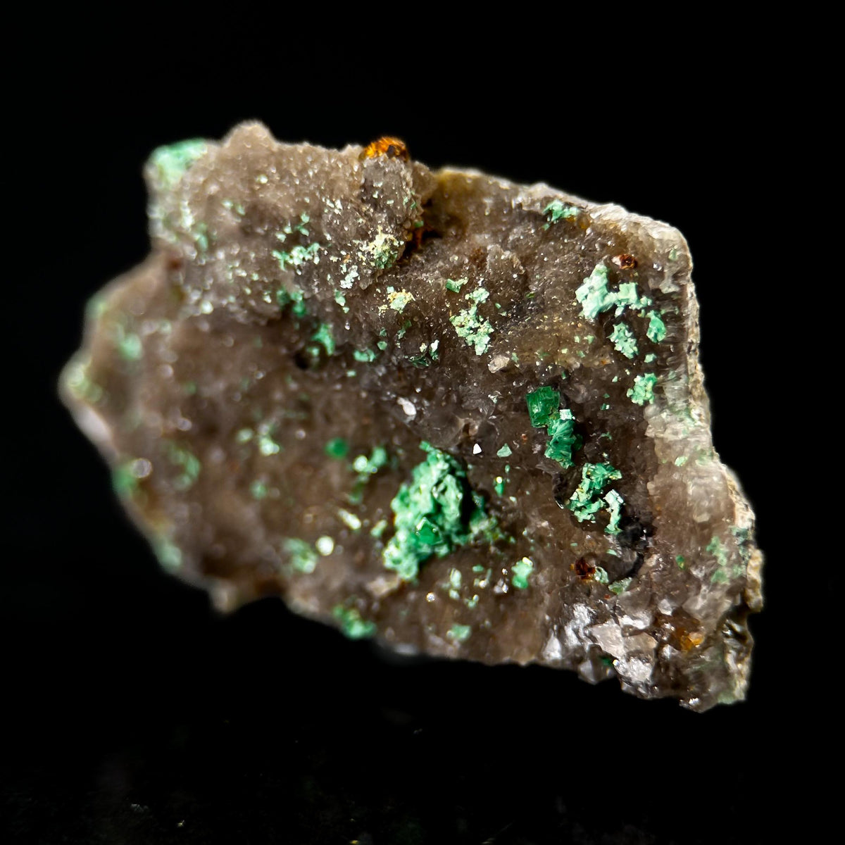 Torbernite | green crystals on matrix, rare mineral specimen from France