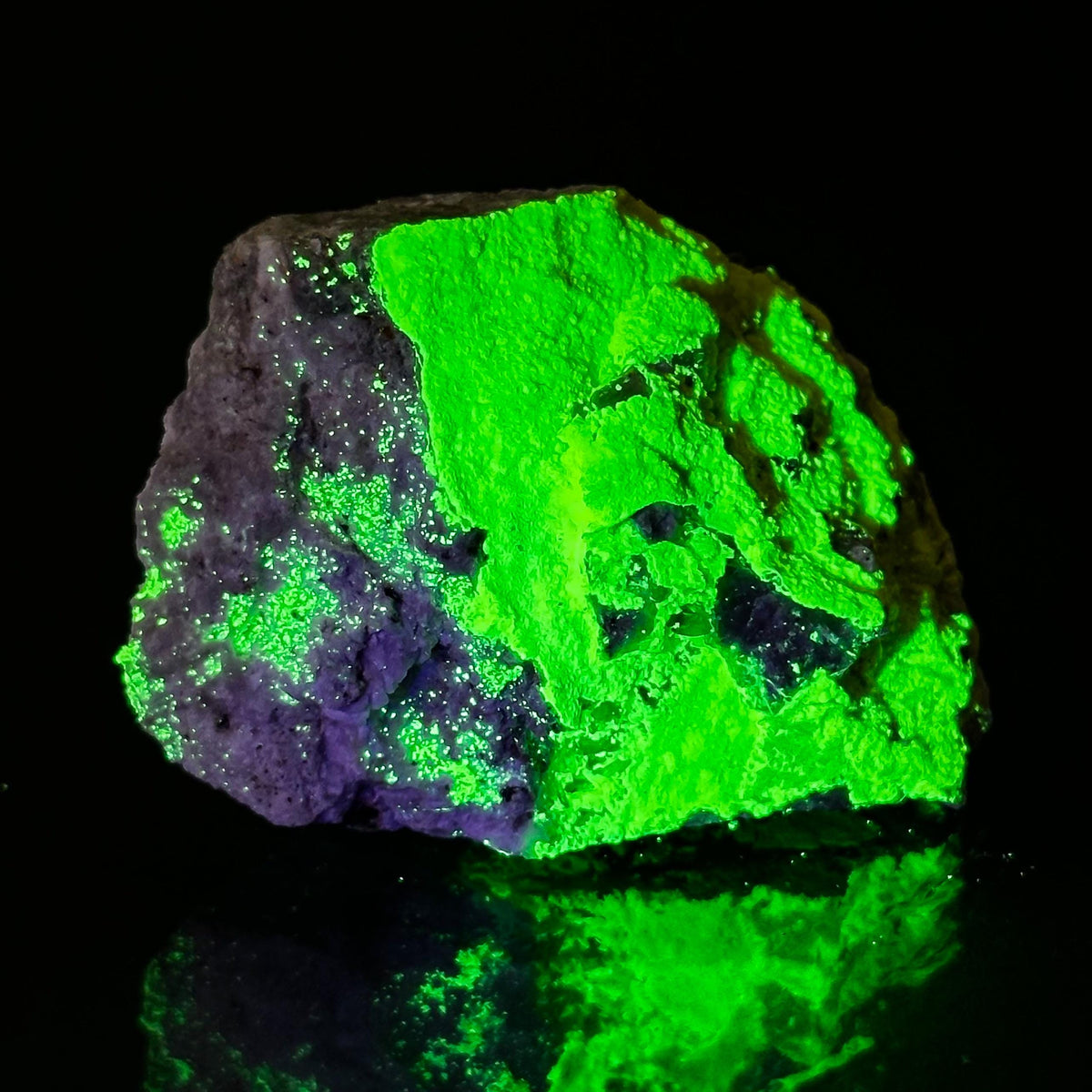 Autun | fluorescent UV reactive crystal, rare mineral specimen from Portugal