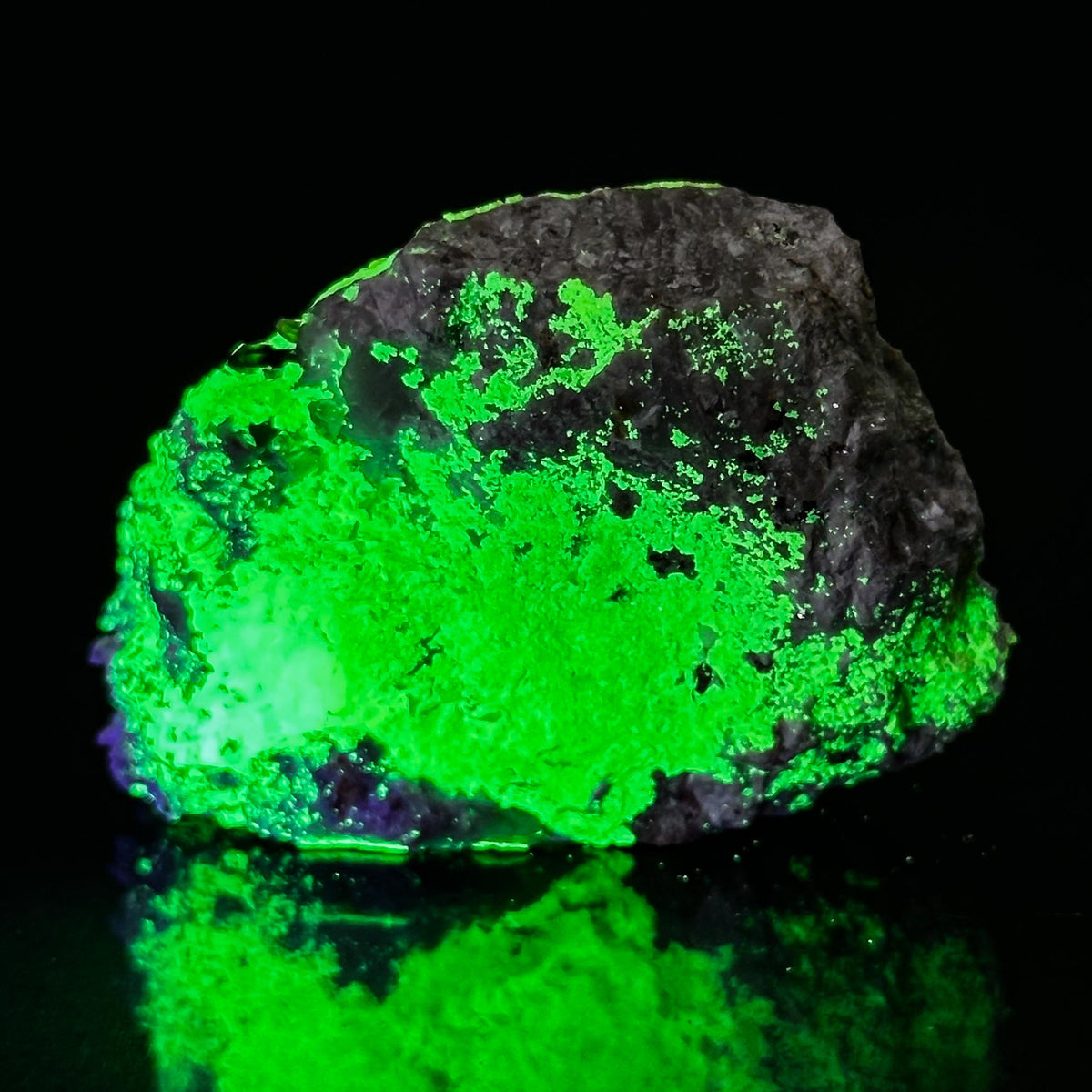 Autun | fluorescent UV reactive crystal, rare mineral specimen from Portugal