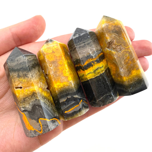 Bumblebee Jasper point, crystal point, bumblebee jasper tower