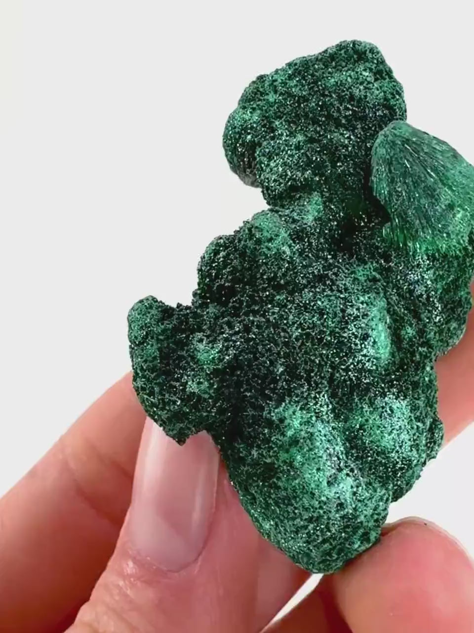 Fibrous Malachite (DR Congo) | raw green malachite crystal, mineral specimen