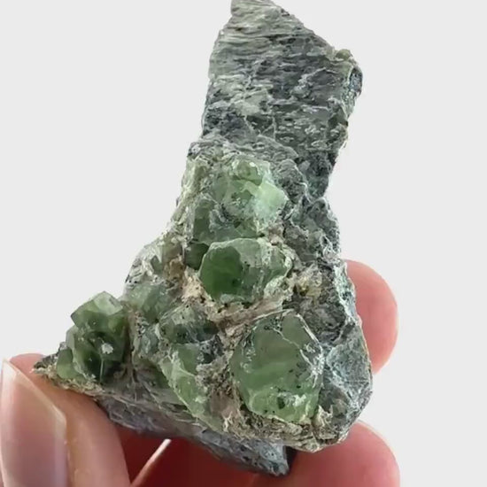 Demantoid Garnet on Matrix | raw green garnet crystal, mineral specimen (Pakistan)