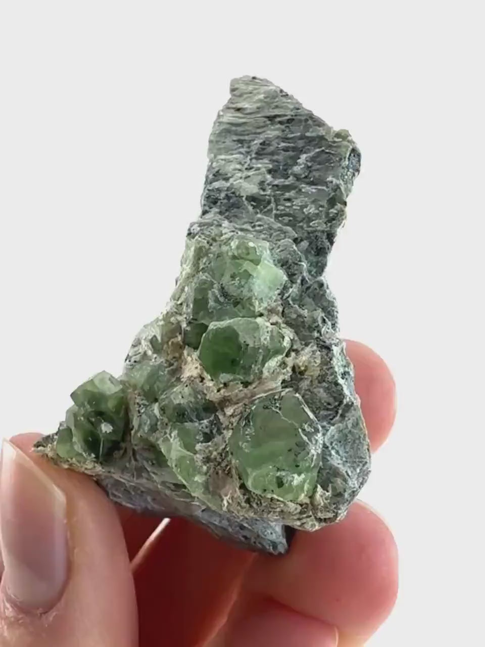 Demantoid Garnet on Matrix | raw green garnet crystal, mineral specimen (Pakistan)