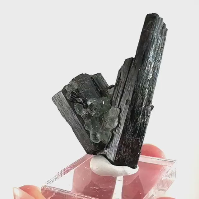 Fluorite w/ Schorl (Erongo, Namibia) | Lollipop Pocket, fluorite cluster, green fluorite, mineral specimen