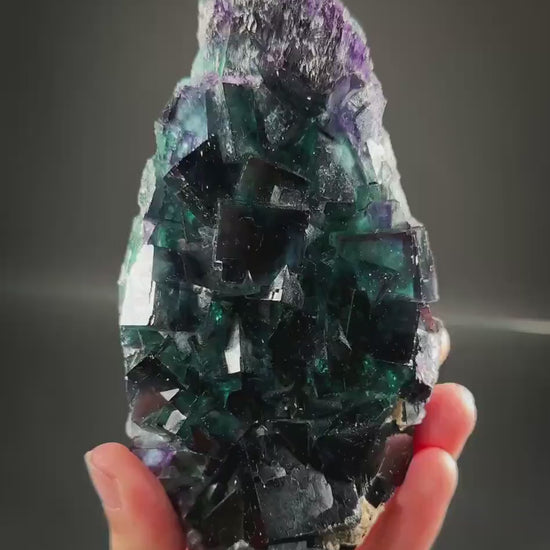 Okorusu Fluorite (Namibia) | green & purple fluorite crystal, mineral specimen