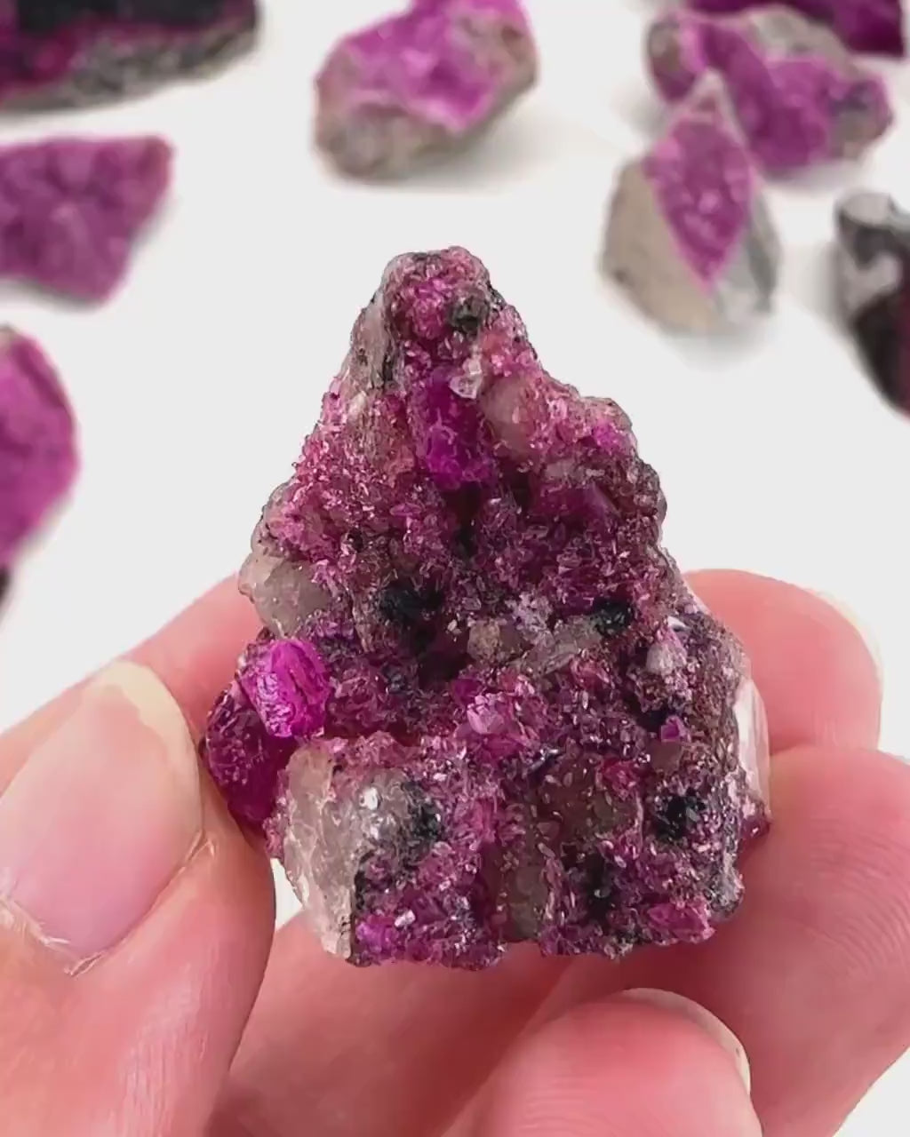 Cobalto Calcite Crystal Cluster | natural pink cobaltoan calcite, raw mineral specimen
