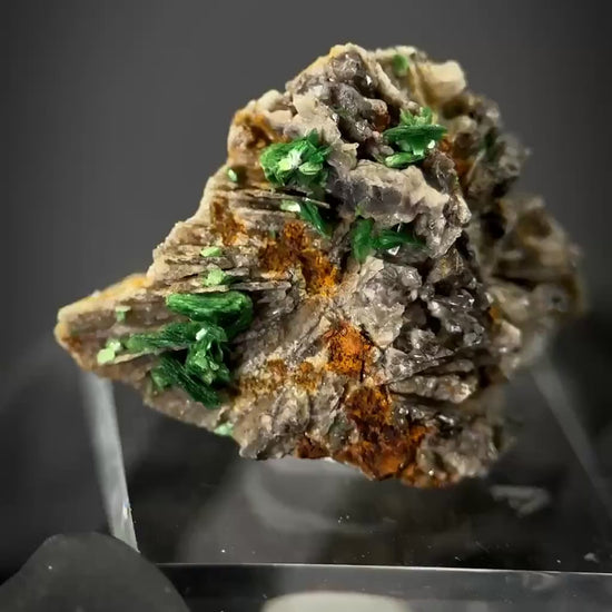 Torbernite | green crystals on matrix, rare mineral specimen from France