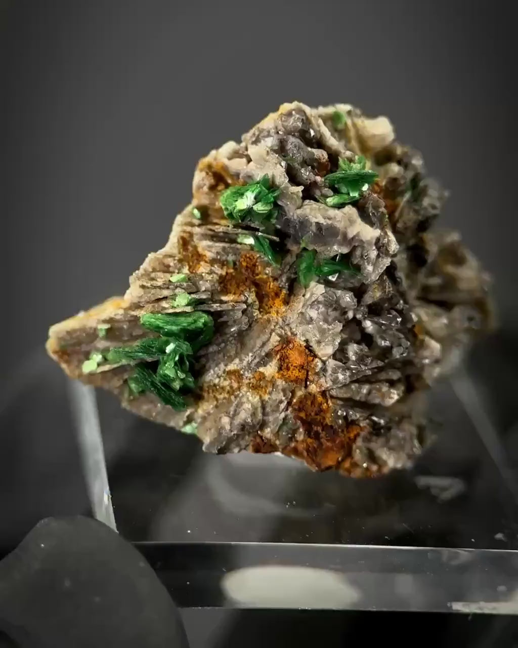 Torbernite | green crystals on matrix, rare mineral specimen from France