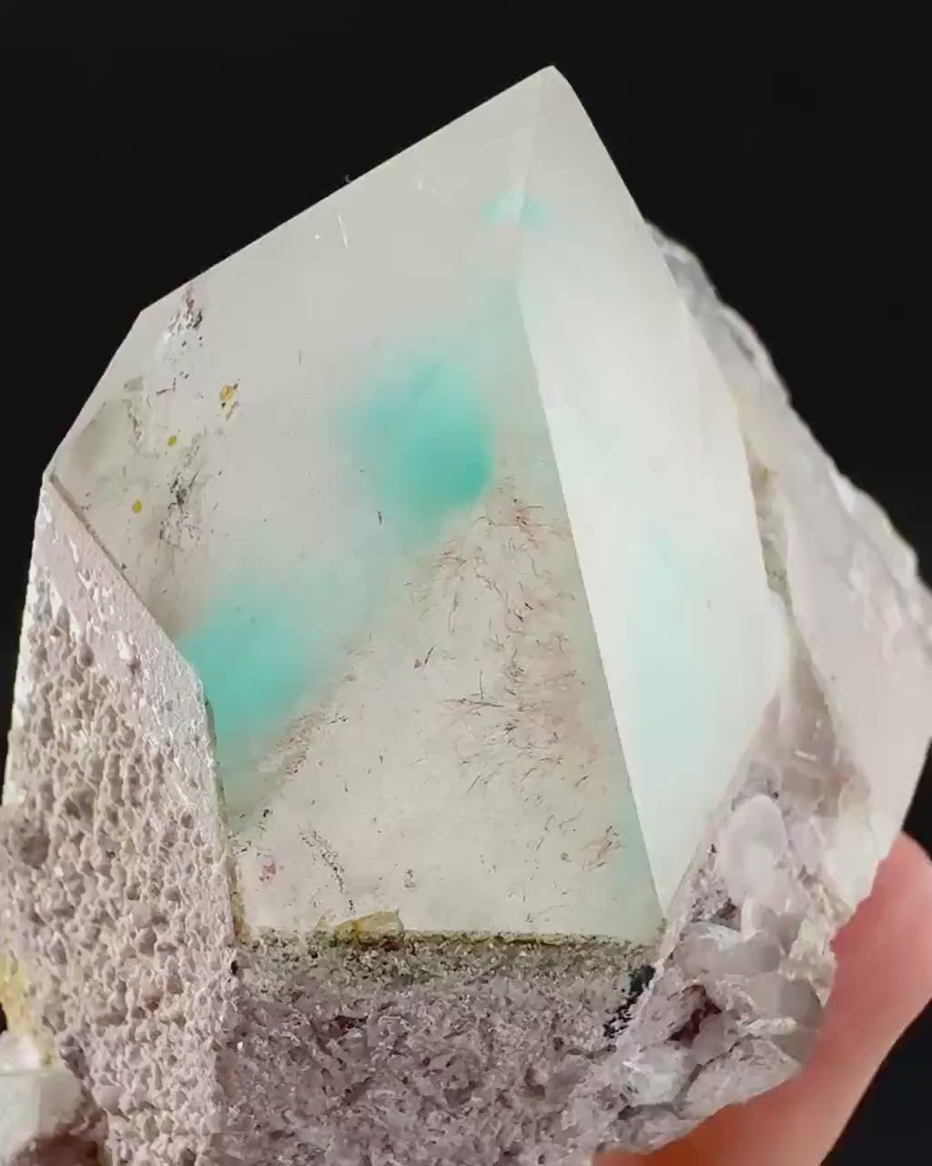 Ajoite & Copper Included Quartz (South Africa) | ajoite quartz crystal, rare mineral specimen