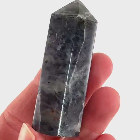 Iolite Point (India) | polished iolite crystal tower, cordierite point, crystal point