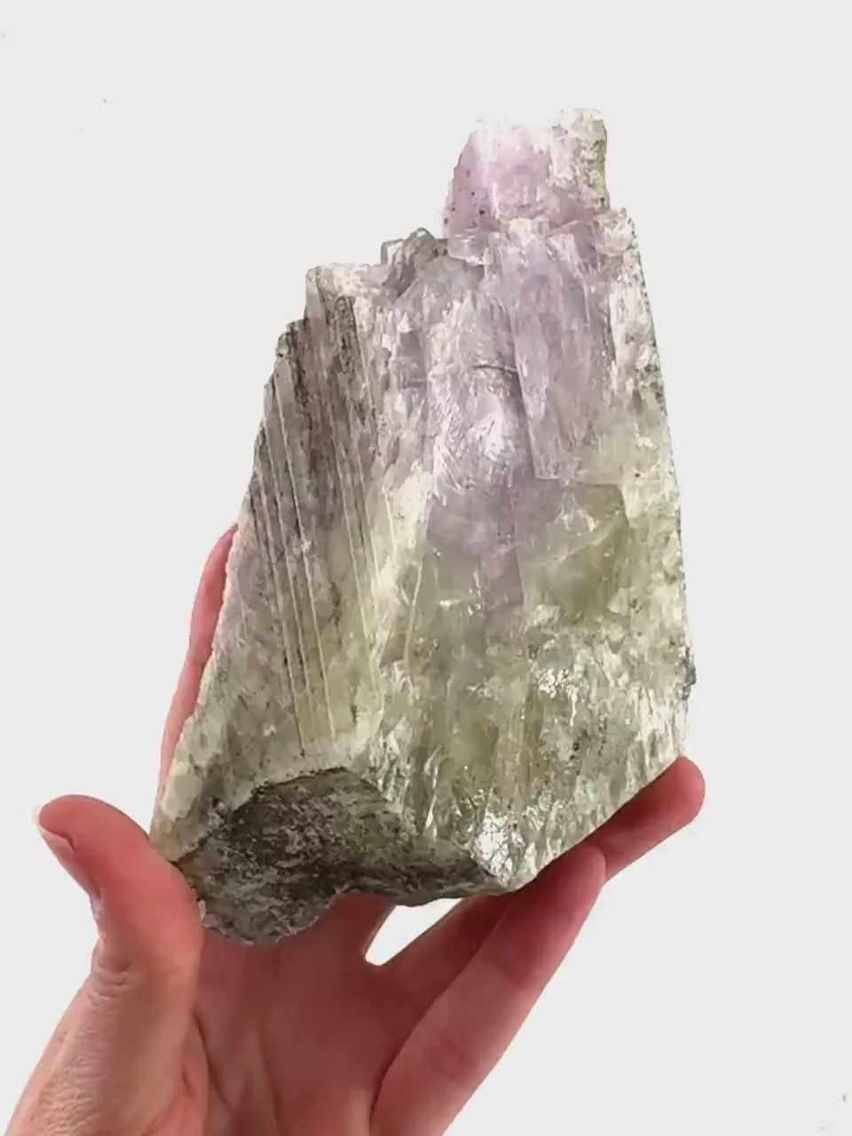 Lavender Kunzite | raw pink spodumene crystal, mineral specimen from Pakistan
