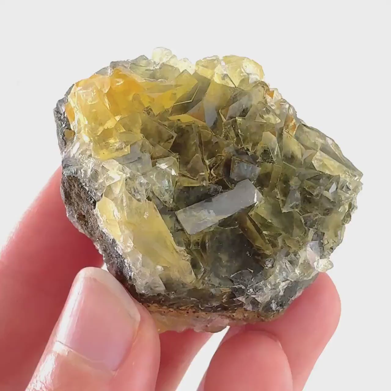Okorusu Fluorite | “Honey Pocket” yellow crystal cluster, mineral specimen from Namibia