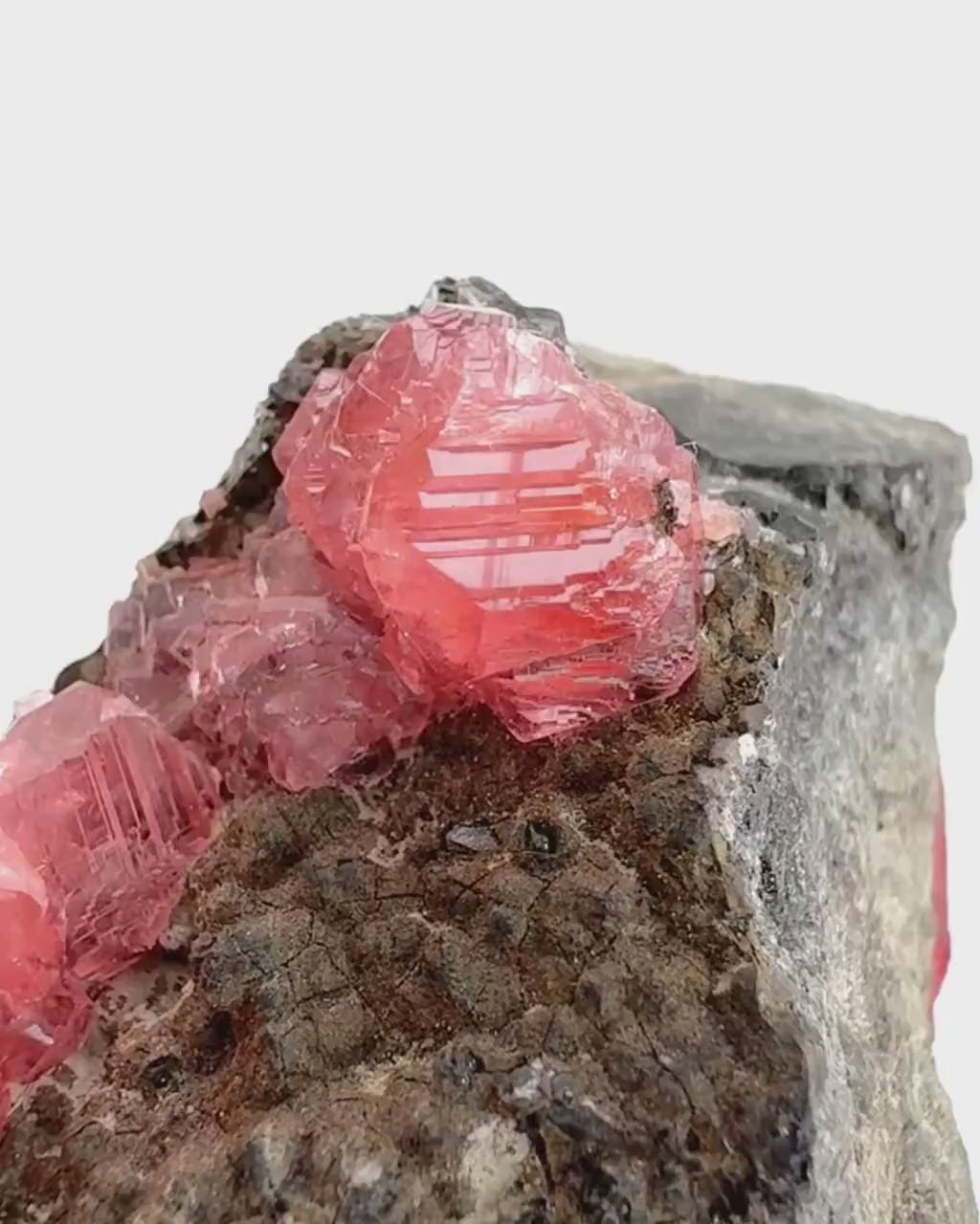 Rhodochrosite on Matrix (Peru) | rhodochrosite crystal, rare crystals, mineral specimen, rare minerals, natural rhodochrosite