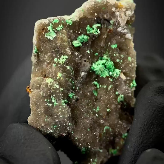 Torbernite | green crystals on matrix, rare mineral specimen from France