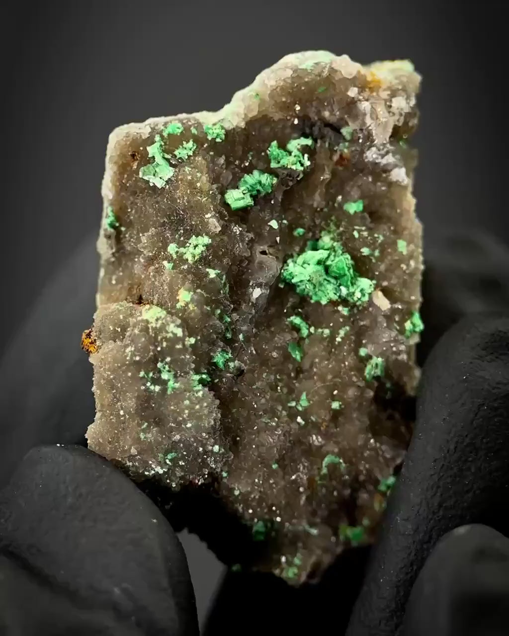 Torbernite | green crystals on matrix, rare mineral specimen from France