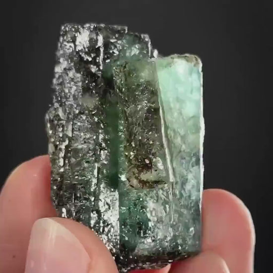 Beryl var. Emerald w/ Mica (Pakistan) | natural emerald crystal, mineral specimen