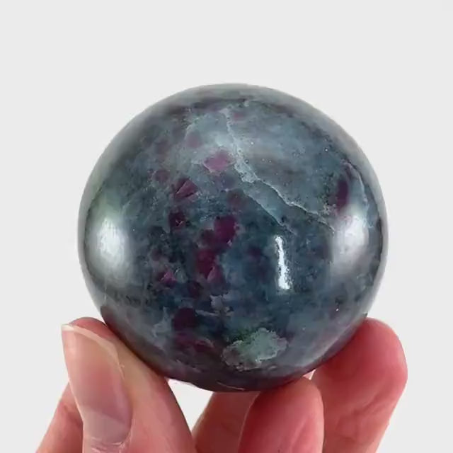 Ruby in Kyanite Sphere (UV Reactive) |  Ruby Kyanite crystal ball, polished Kyanite, crystal ball, crystal sphere