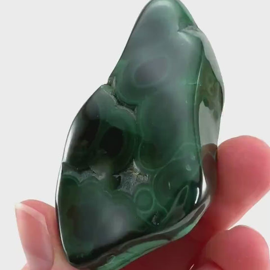 Polished Malachite (DR Congo) | natural malachite, malachite freeform, malachite, mineral specimen