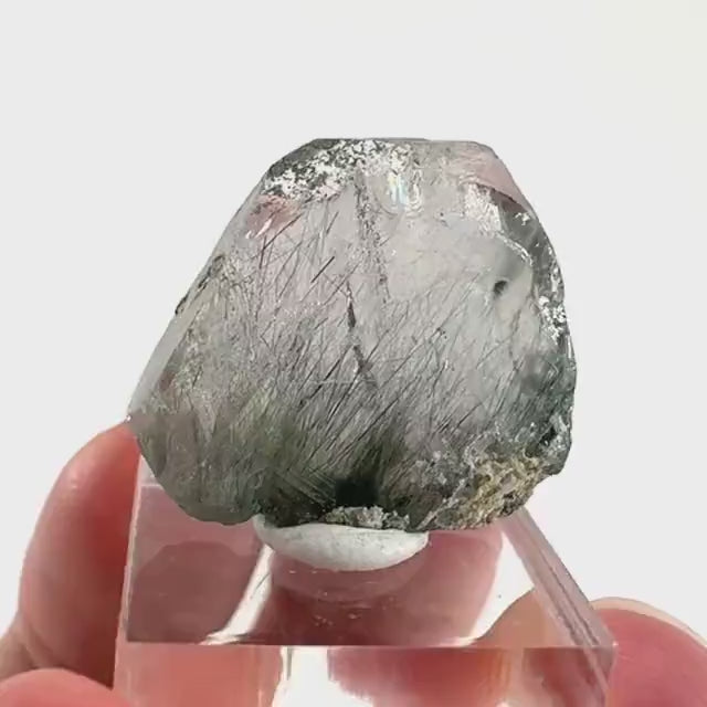 Fluorapatite with Actinolite Inclusions (Pakistan) | terminated apatite crystal, mineral specimen, rare crystals