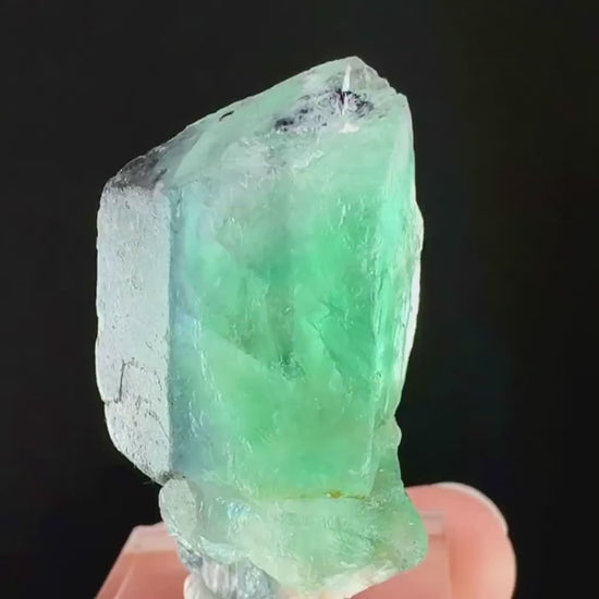 Spinel Twin Fluorite (Erongo, Namibia) | fluorite cluster, green fluorite, purple fluorite, mineral specimen