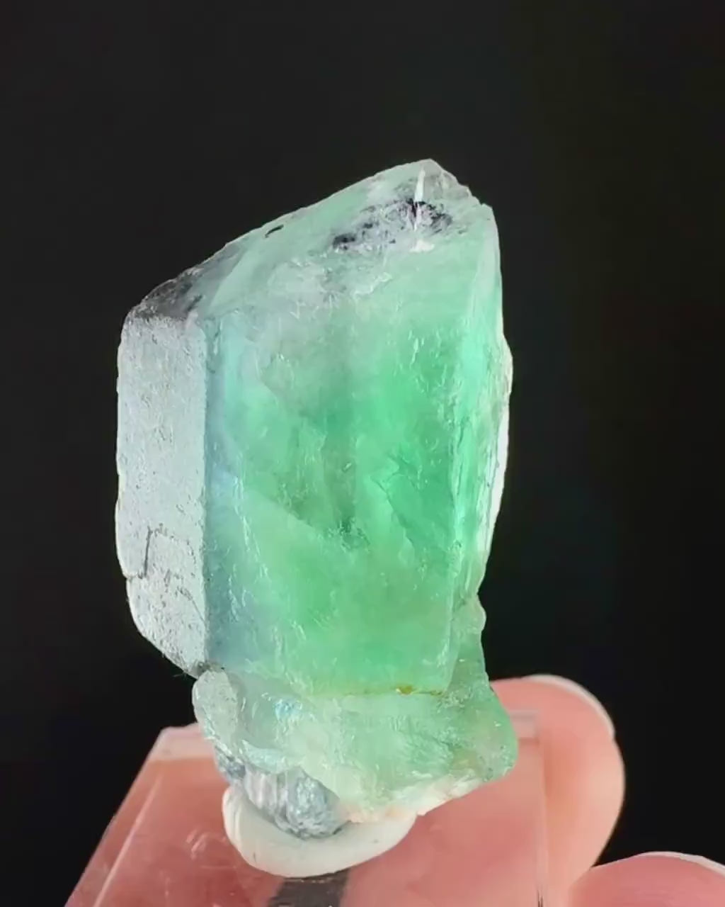 Spinel Twin Fluorite (Erongo, Namibia) | fluorite cluster, green fluorite, purple fluorite, mineral specimen
