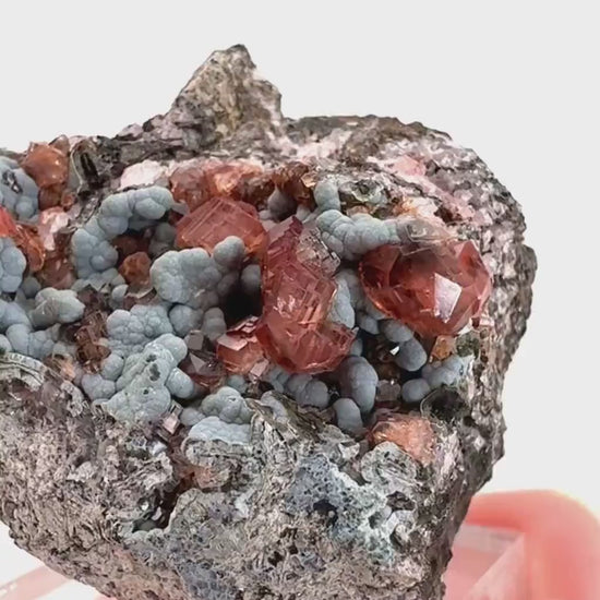 Rhodochrosite on Matrix (Peru) | rhodochrosite crystal, rare crystals, mineral specimen, rare minerals, natural rhodochrosite