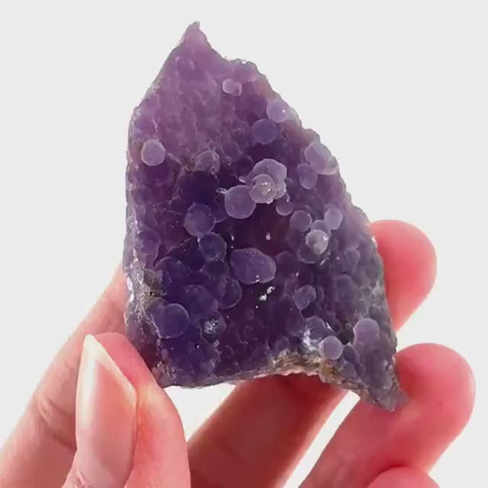 Purple Grape Agate | botryoidal crystal cluster, mineral specimen from Indonesia