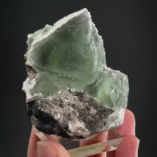 Fluorite | natural green crystal cluster, mineral specimen from China