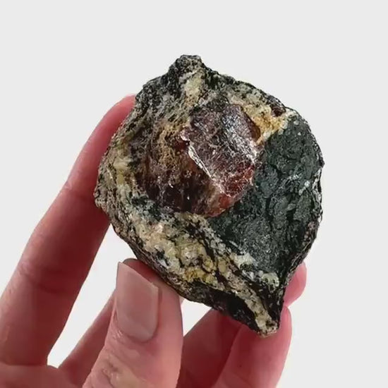 Red Zircon on Matrix | natural red crystal, mineral specimen from Pakistan