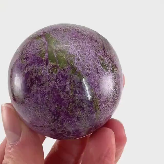 Stichtite Sphere, purple stichtite, polished Stichtite, mineral specimen, stichtite with serpentine, atlantisite