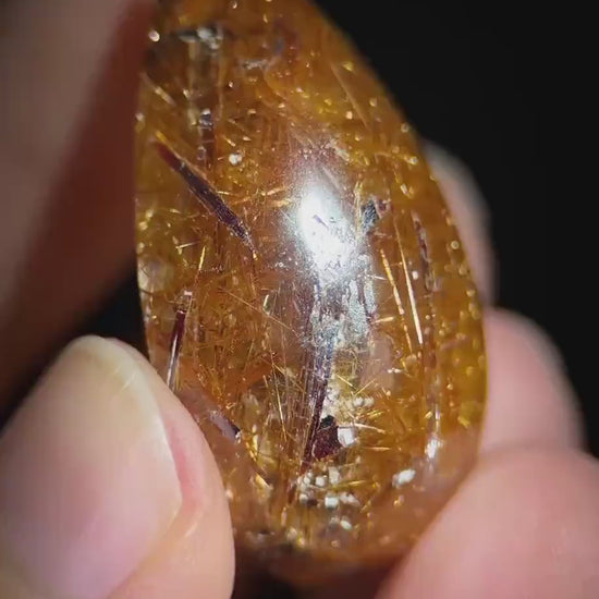 Copper Rutile Quartz Cabochon | Flashy Natural Gemstone