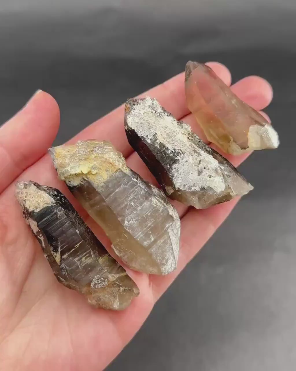 ONE Hyalite Opal on Smoky Quartz Point (Namibia) | UV reactive Hyalite Opal on smoky quartz, smoky quartz crystal